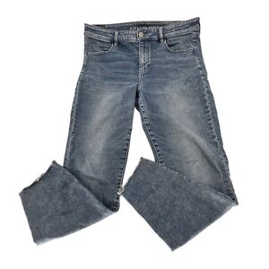 American Eagle Jeans Women 18 Cozy Next Level Stretch Unhemmed Skinny High Rise